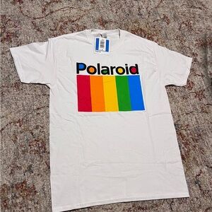 Polaroid White Tee with Black Print